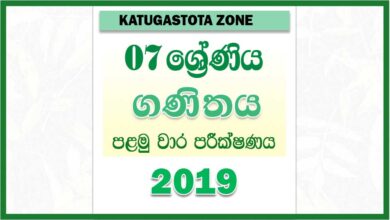 Photo of 2019 Grade 07 Mathematics First Term Test Paper | Katugastota Zone
