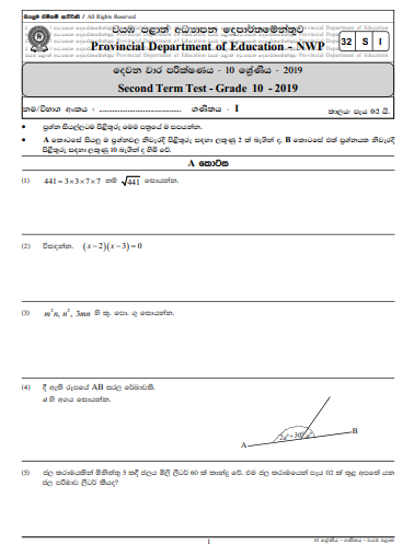 grade 10 mathematics assignment term 1