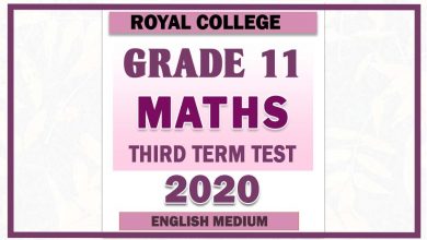 Photo of 2020 Grade 11 Maths Third Term Paper | English Medium – Royal College