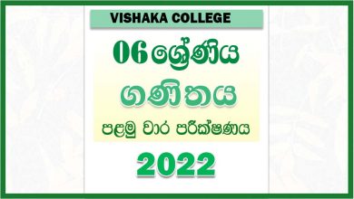 Photo of 2022 Grade 06 Maths First Term Paper | Sinhala Medium – Visakha Vidyalaya